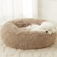 thumbnail image 1 of Wnpethome Cama Calmante Para Perros Y Gatos, Antiansiedad, Donut, Camas Para Perros Pequeños, Cojín De Piel Sintética Esponjosa, Cama Para Perros Pequeños Y Mascotas (24 X 24 Pulgadas, Marrón), 1 of 5