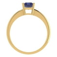 thumbnail image 4 of 1 ctw Solitaire Anniversary Ring for Women | Radiant Cut Simulated Tanzanite | Hyperallergenic Solid 18K Yellow Gold, 4 of 5