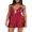 Red, variant on Women Y2k Spaghetti Strap Mini Dress Floral Embroidery Low Cut Short A-Line Dress Party Clubwear
