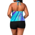 thumbnail image 5 of HAOTAGS Women's Tankini, Solid Color Large Sizes Adjustable Sky Blue 5XL, 5 of 6