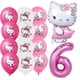 thumbnail image 3 of Globos de cumpleaños de Hello Kitty para niña, decoración de látex rosa, adornos para cupcakes, guirnalda, Pancarta, suministros de fiesta para niños, 3 of 4