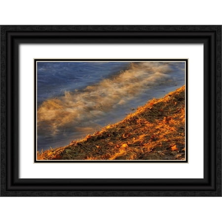 Grandmaison, Mike 18x13 Black Ornate Wood Framed with Double Matting Museum Art Print Titled - Canada, Ontario Waves on shore of Lake Muskoka