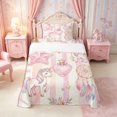 thumbnail image 2 of Manfei Kawaii Rainbow Unicorn Twin Sheets 3pcs,Dreamy Floral Dreamcatcher Bedding,1 Flat Sheet,1 Fitted Sheet and 1 Pillowcase, 2 of 6