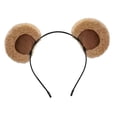 thumbnail image 3 of Diadema con orejas de animales, accesorios para la cabeza, diadema de felpa para lavado facial para mujeres, cosplay marrón claro, 3 of 9