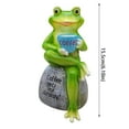 thumbnail image 3 of HANXIULIN Garden Statue Figurine Frog Sitting On Stone Statue Drinking Coffee Frogs Decor for Yard Ornament and Fairy Garden Accessories Outdoor Home Decoration 1PC Home Decor, 3 of 5