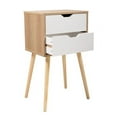 thumbnail image 5 of Set of 2 Nightstand End Table with 2 Storage Drawers and Solid Wooden Legs, Fashion Modern Side Table for Bedroom Living Room Furniture, 5 of 8
