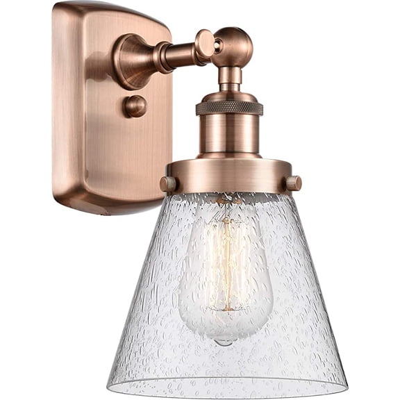 Innovations 916-1W-AC-G64-LED Small Cone 1 Light Sconce part of the Ballston Collection, Antique Copper