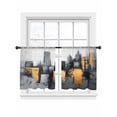 thumbnail image 6 of City Building Sheer Curtains for Living Room Bedroom Modern Chic Abstract Oil Painting Art Sheer Curtains 54 Inch Long 2 Panels Set Light Filtering Curtain Window Treatments Drapes for Dining Room, 6 of 6