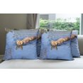 thumbnail image 6 of Ambesonne Fox Throw Pillow Cover 4 Pack, Fox Swimming in River, 24", Pale Blue Brown Cream, 6 of 7