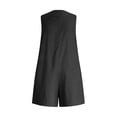 thumbnail image 5 of WULMLEO Summer Rompers For Women V Neck Sleeveless Button Front Pants Casual Loose Fit Cotton Short Jumpsuits With Pockets Black L, 5 of 6