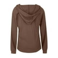 thumbnail image 5 of Fgnfyis Womens Zip Up Hoodie European and Knitted Drawstring Button V Neck Long Sleeved Pullover for Casual Wear Brown XXL, 5 of 5