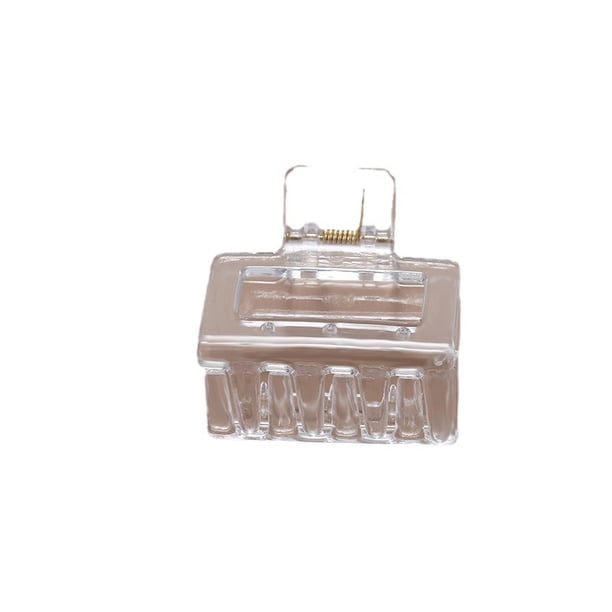 Barbilla estrecha y curvada, cristal transparente, adecuado para el uso diario, pinza para el cabello con diseño de arcoíris transparente, grande y larga.