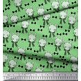 thumbnail image 3 of Soimoi Green Poly Georgette Fabric Bow & Cat Face Kids Printed Fabric 1 Yard 52 Inch Wide, 3 of 3