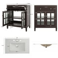 thumbnail image 6 of Euroco 30" Bathroom Vanity with Ceramic Sink, Equipped with Adjustable Shelf and Tip-Out Tray, Bathroom vanity with Solid Wood Legs, Silver Metal Knobs and Soft Close Hinges, Dark Brown, 6 of 7