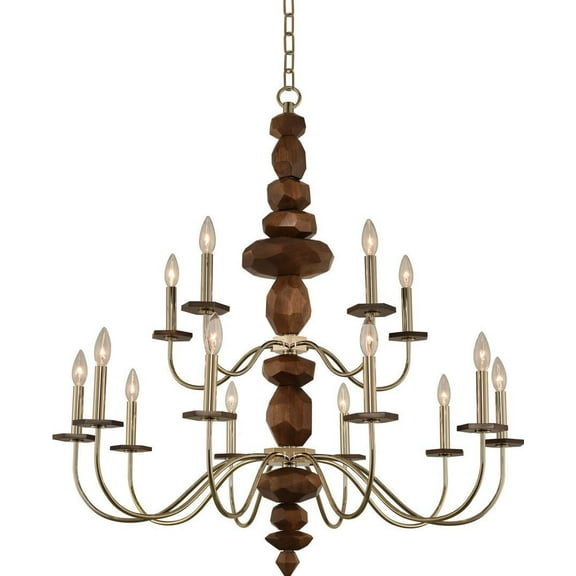 Lassen 2-Tier Chandelier in Champagne Gold with 15 Lights