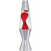 Lava the Original 11.5-Inch Silver Base Lamp with Red Wax in Clear Liquid