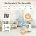thumbnail image 3 of Airfire dehumidifier can remove up to 30 pints of moisture daily with high-efficiency condensing compressor. Ideal for a room up to 2,500 square feet, such as bathrooms, living rooms, bedrooms, garag, 3 of 12