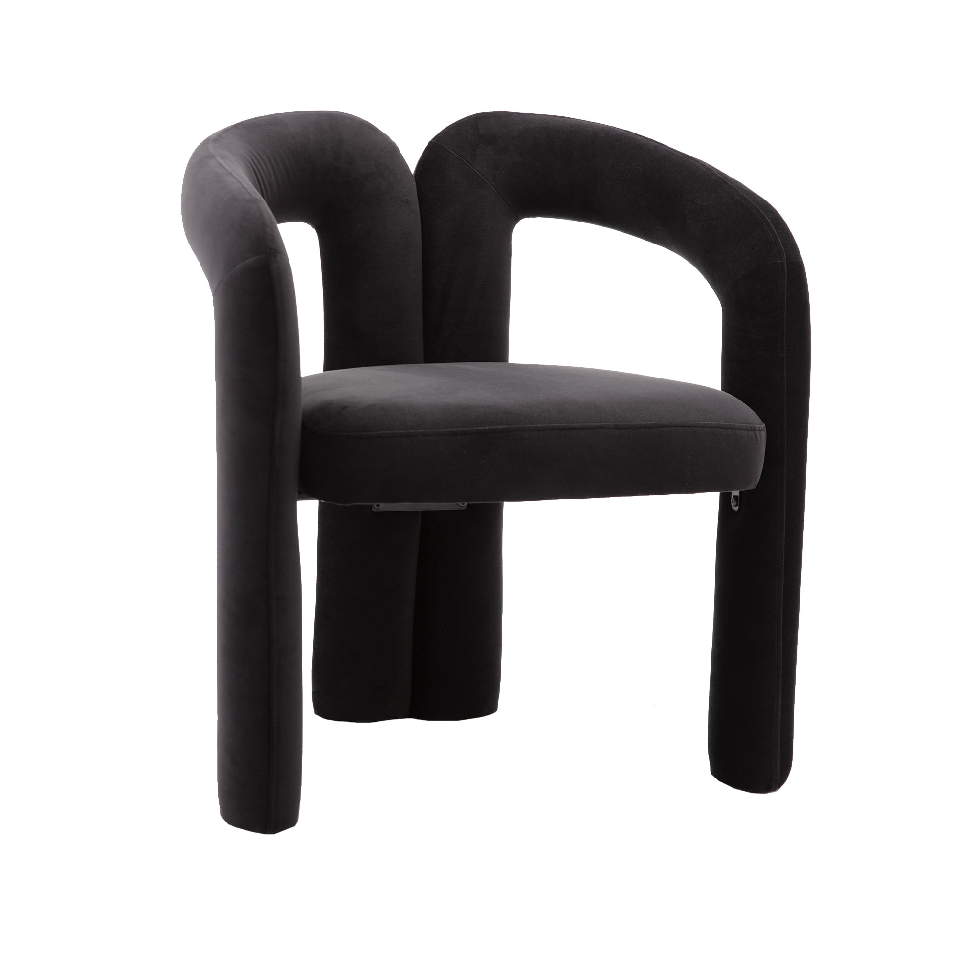 Sailvan Contemporary Velvet Barrel Accent Dining Chairs, Set of 2, Upholstered Side Chairs, Beige
