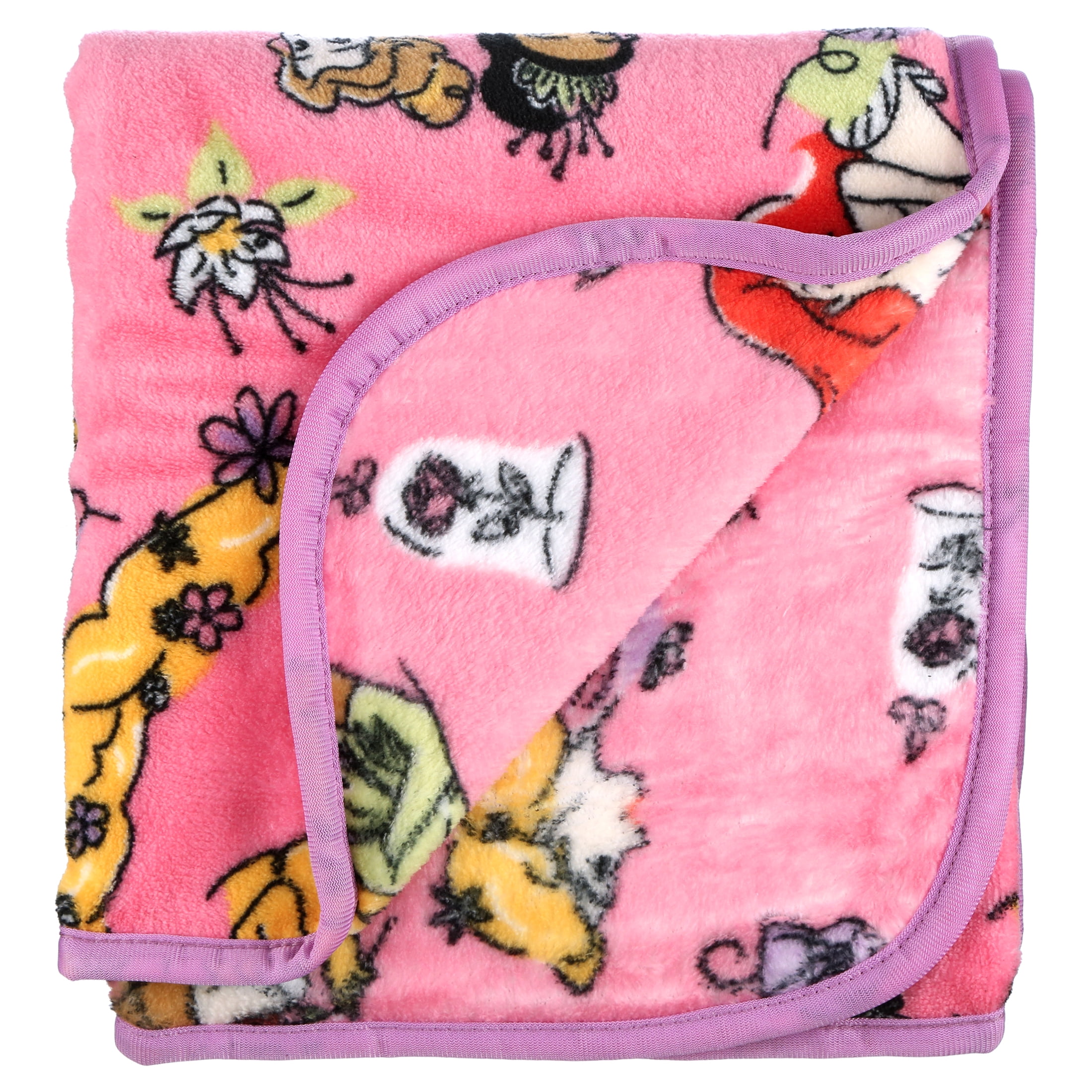 Disney Princess Plush Toddler Throw Blanket, 40"x50", Pink