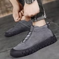 thumbnail image 5 of Mens Winter Boots Thick Soft Sole Casual Walking Shoes Lace up Insulated Warm Outdoor Sneakers Lightweight Work Booties GY1 Size 7.5, 5 of 7