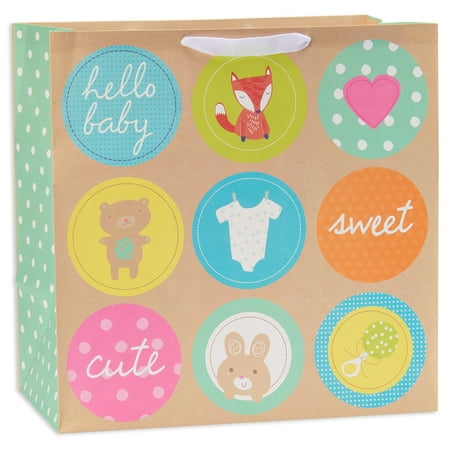 Linen Gift Bag - American Greetings Jumbo Baby Iconography Gift Bag