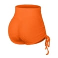 thumbnail image 6 of YYDGH Sports Booty Shorts for Women Side Drawstring High Waisted Yoga Shorts Bubble Textured Scrunch Butt Lifting Hot Short Orange XL, 6 of 6