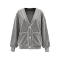 thumbnail image 4 of Womens Velour Zip Up Hoodie Long Sleeve Oversized Hooded Sweatshirt Y2K Jacket with Pockets 2026 Fall Fashion Clothes, 4 of 4