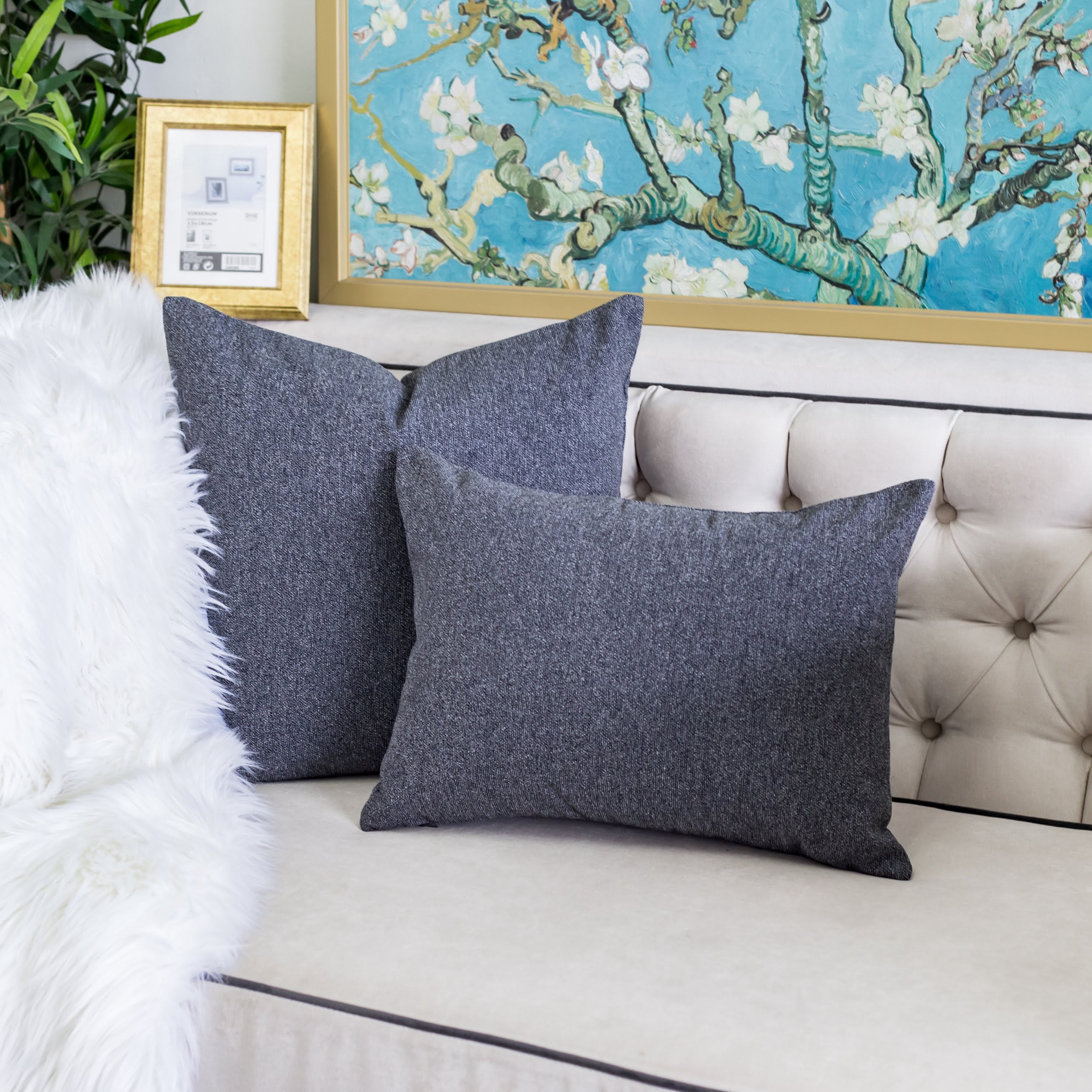 Sage Gray Square Outdoor Throw Pillow