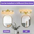 thumbnail image 5 of GCGAFUL Modern Gold Bathroom Vanity Light Fixtures, 26 in. 4-Light Bathroom Lights Fixtures Over Mirror with Amber Tulip Glass Shade, 5 of 9