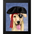 thumbnail image 2 of Fab Funky 15x18 Black Modern Framed Museum Art Print Titled - Yellow Labrador Pirate, 2 of 5