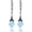 Blue Larimar, variant on Vintage Earrings for Women Sterling Silver Retro Drop Dangle Leverback Earrings with 8x6mm Oval Genuine or Simulated Birthstone Crystal from Austria, Anniversary Jewelry Gifts for Her (Gift Box)