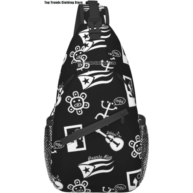 Puerto Rico Rican Flag Sling bag/Crossbody Backpack/Puerto Rican Shoulder Bag for Travel Hiking Cycling Camping Work