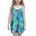 thumbnail image 2 of Nmnitkp Girl Dresses Cute Summer Dresses Ruffle Sleeve Tiered Swing Midi Casual Sundress with Pockets Multicolor,9 Years, 2 of 6