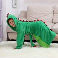 thumbnail image 2 of Kids Dinosaur Plush Bathrobe Hooded Fleece Robe, 2 of 5
