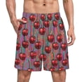 thumbnail image 1 of NICKSUN Shorts de Pyjama Amusants pour Hommes, Bas de Pyjama Doux avec Poches, Cerise Rouge, 4TG, 1 of 6