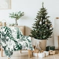 thumbnail image 5 of Christmas Blanket Watercolor Green Pine Tree Throw Blanket Soft Plush Blanket for Xmas Winter Home Bed Sofa Couch Chair, 50 x 60 Inch, 5 of 6