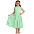 thumbnail image 3 of Girl Dresses Elegant Long Pleated Skirt Sleeveless Summer Formal Party Dress Dress for Girls Green 7-8 Years, 3 of 9
