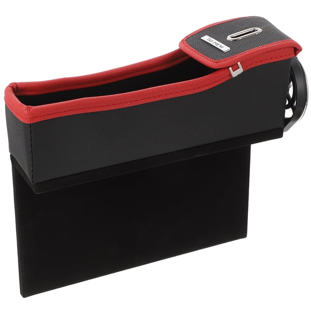 Organizador lateral para consola de almacenamiento de asiento de coche con portavasos plegable, compartimentos para ranuras de asiento - Copilot (rojo y negro)