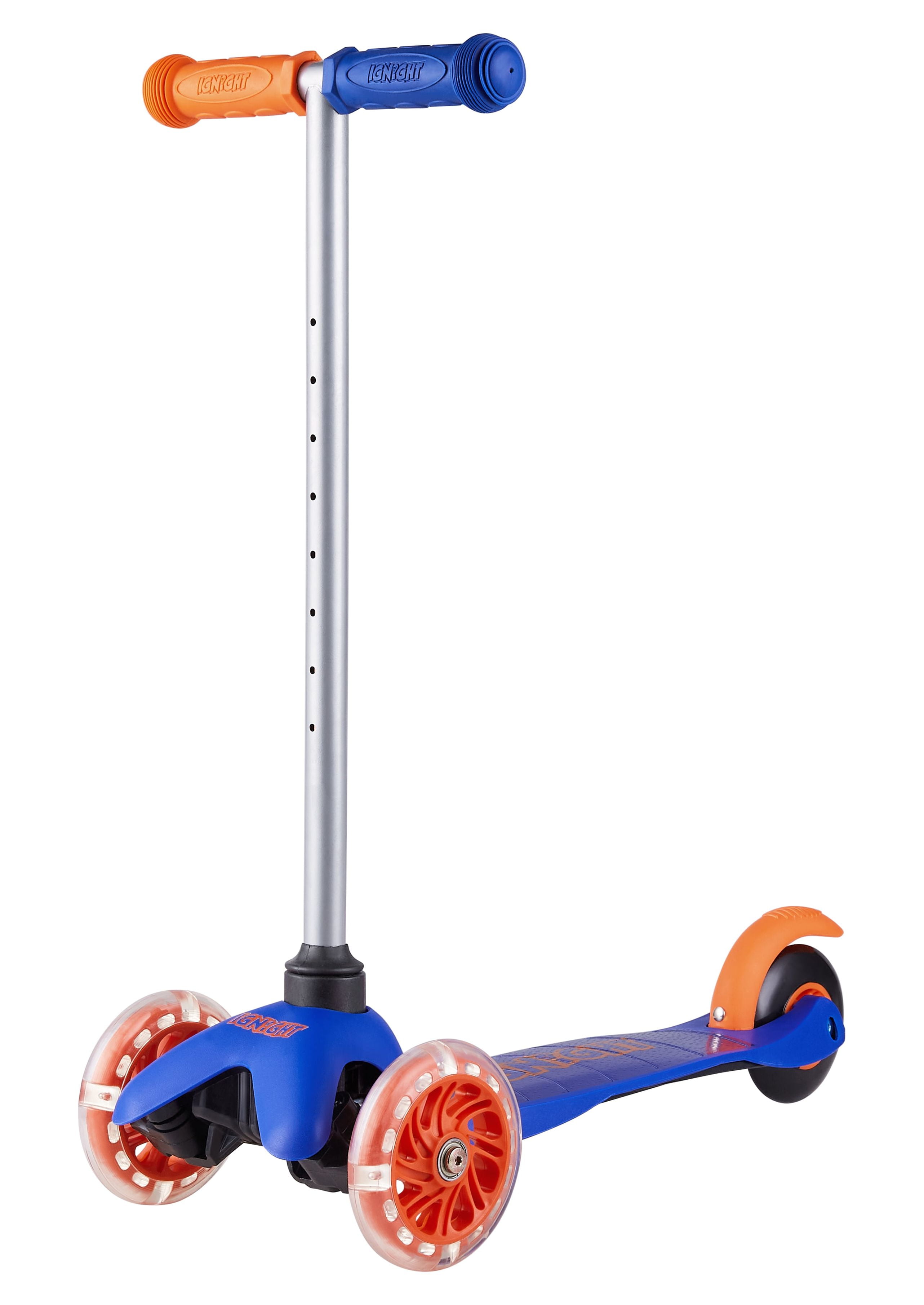 Ignight 3 Wheel Blue Scooter with Light up Wheels & Tbar, for Unisex Ages 3+