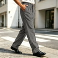 thumbnail image 7 of Thousandth Men's Corduroy Pants Classic Silm Fit Pleated Front Trousers with Belt Loops Casual Vintage Business Bottoms for Work, 7 of 7