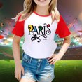 thumbnail image 2 of Toddler Girls Summer Tops Tees Casual Color Block Games Printed Raglan Short Sleeved T Shirt Daily Spring Shirts For Kid 2-3 T, 2 of 4