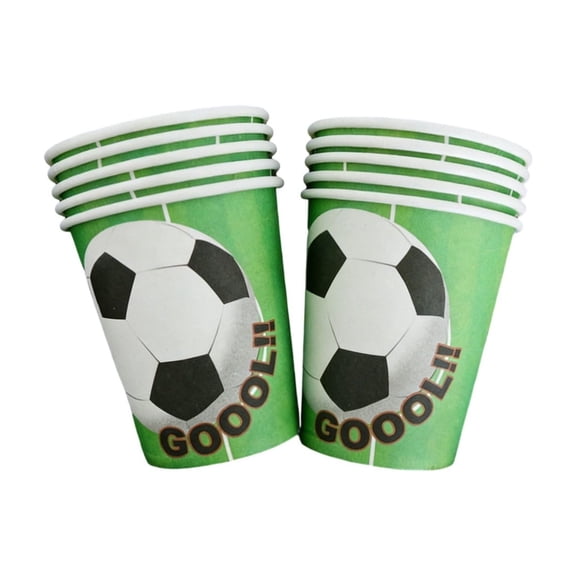 huayou Soccer Party Tableware Decoration Set, 10 Pcs Disposable Paper Cups, for Sports Theme Birthday Celebrations And Game Day Party
