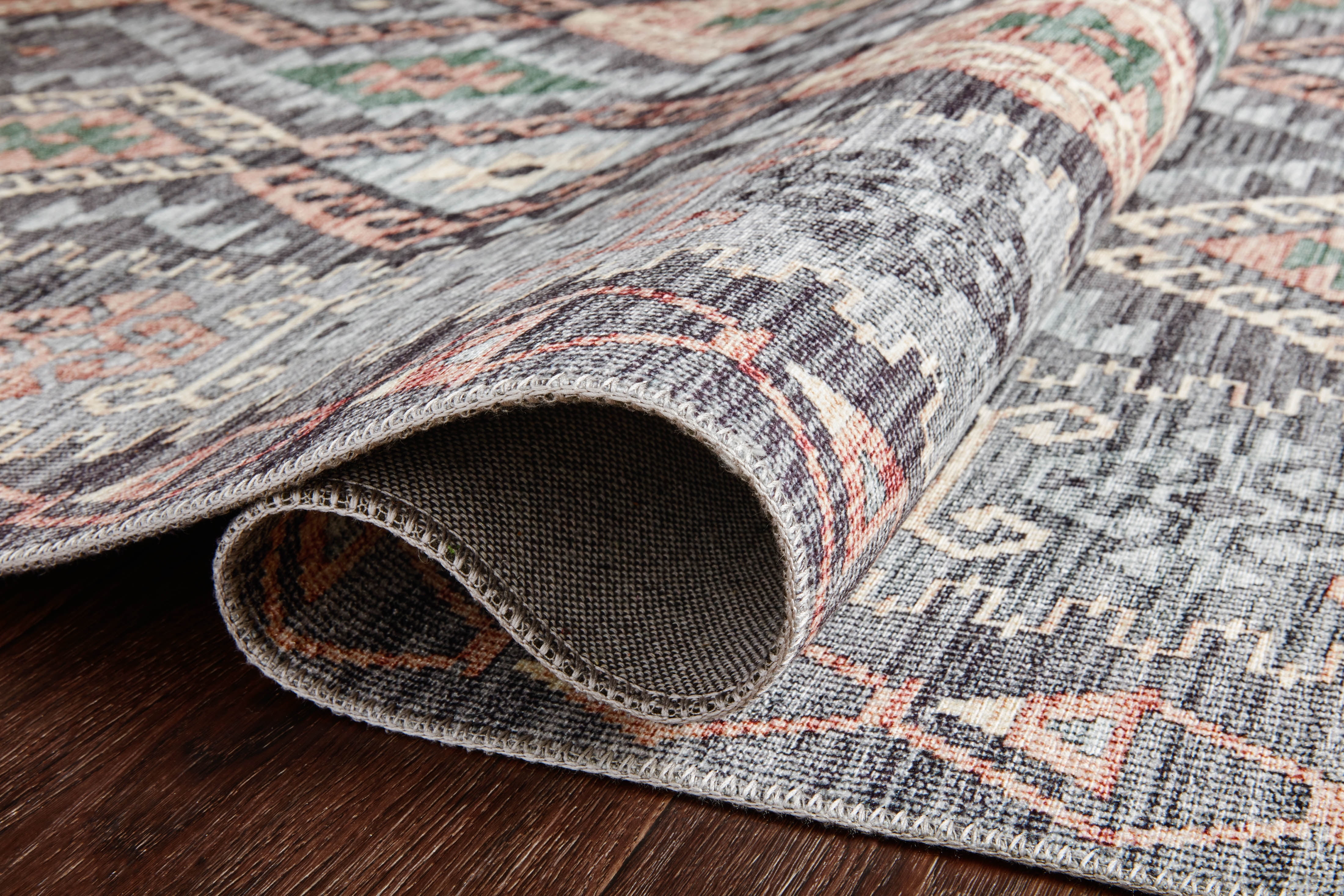 Turkish & Persian Kilim-Style Zion Grey, Multi 2-6" x 7-6" Area Rug
