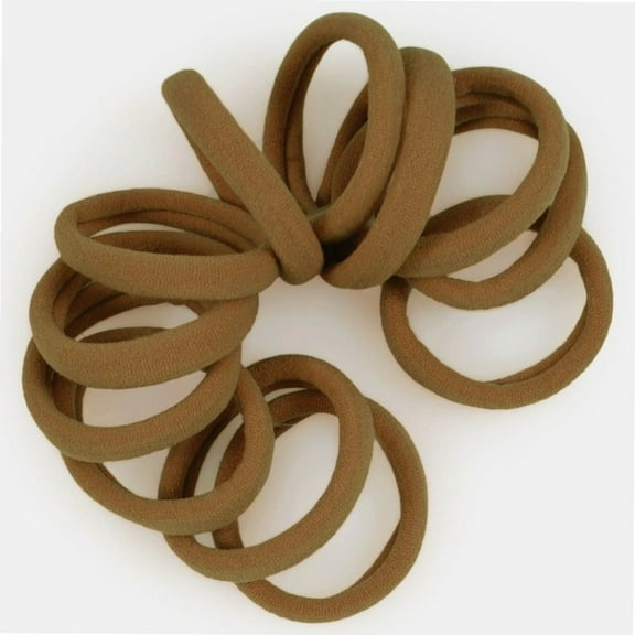 Dark Golden BlondeHair Ties - Soft Nylon Fabric Ponytail Holders - 12 Pack
