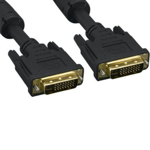 Kentek 6 feet FT DVI integrated 24 5 pin dual link DVI-I Digital and Analog male to male gold plated 28 AWG with EMI Ferrite Filters cable cord black Monitor HDTV PC MAC TV LCD