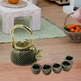 thumbnail image 3 of con tazas Taza de té Juguete 1/12 Juego de té Tetera en miniatura Muñeca Juguete Suministros Té Dorado, 3 of 8