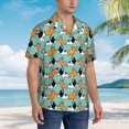 thumbnail image 5 of Balery Cute French Bulldog Print Men's Hawaiian Shirts Short Sleeve Beach Shirt Relaxed Fit Vacation Button Down Shirts-Large, 5 of 9