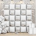 thumbnail image 1 of Kit de pared con globos FEYG, blanco perlado y plateado, 48 cm, con cinta, 1 of 7