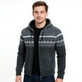 thumbnail image 2 of CharmCyan Men's Zippered Casual Fleece Thickened Hooded Knit Sweater Dark Gray M, 2 of 2