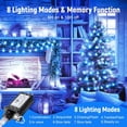 thumbnail image 2 of KOMI Christmas Snowflake String Lights, 100 LED 43 FT Plug in Fairy Light 8 Modes with Timer, Christmas Lights Waterproof Connectable for Indoor Outdoor Wedding Party Xmas Decor Blue, 2 of 3